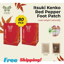 2 X Itsuki Kenko Red Pepper Herbal Foot Pads Patch Detoxifying FREE SHIPPING
