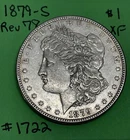 1879 S Rev 78 Morgan Dollar XF EF Extremely Fine 90% Silver Collectible