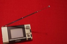 Vintage Mini LCD TV Portable CITIZEN 04TA-2HC with Backlight and instructions