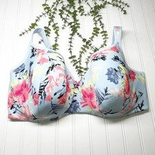 Cacique - Lane Bryant Blue Floral Lightly Lined Balconette Bra Women's Size 44F
