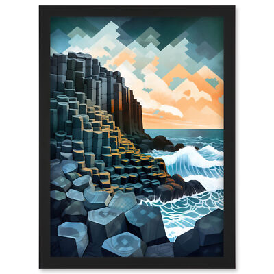 Giant's Causeway Northern Ireland Basalt Formations Framed Art Picture Print A4