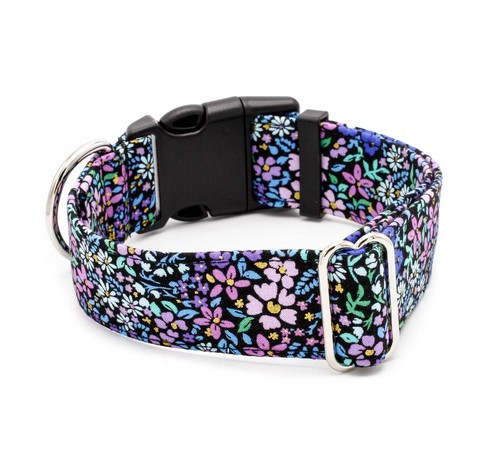 Pastel Flowers Soft Dog Collar Martingale or Buckle 5/8 - 2 inch width - Picture 5 of 12