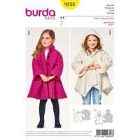 Burda Kinder 9353 Mantel NäHen Muster Alter 2 - 7 Jahre FäHigkeit: Einfach