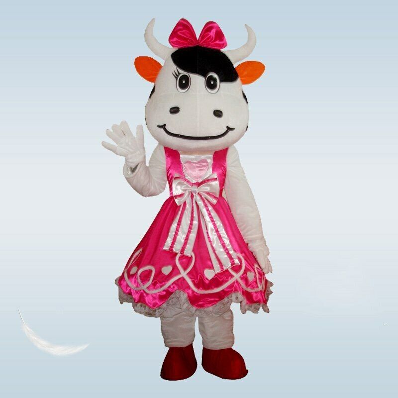 Ranking TOP10 6# Adult Our shop OFFers the best service Milk Cow Mascot Costume Outfi Cosplay Dress Game Party