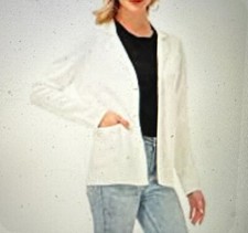 Sweater Blazer / White / women sm / pockets