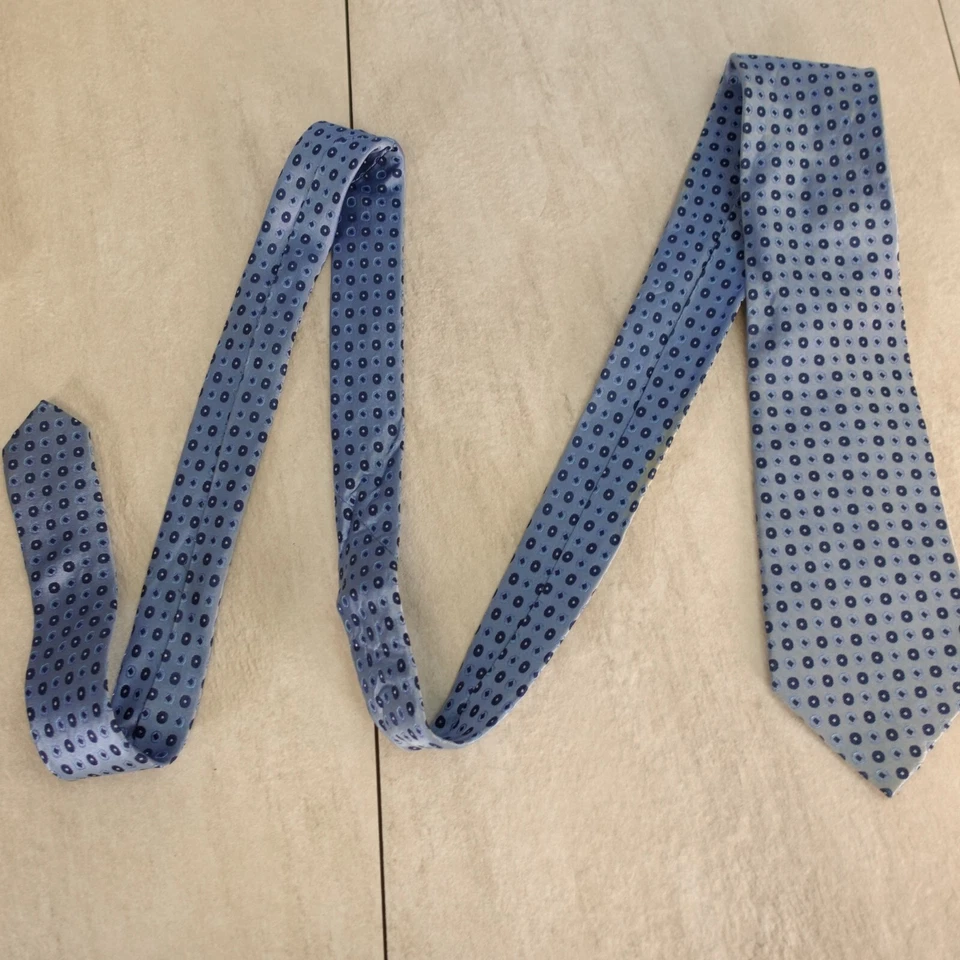 Charles Jourdan Paris Corbata Cuello Para Hombre Azul Claro Geométrico Seda Traje de Lujo Italia Foto 3 de 4