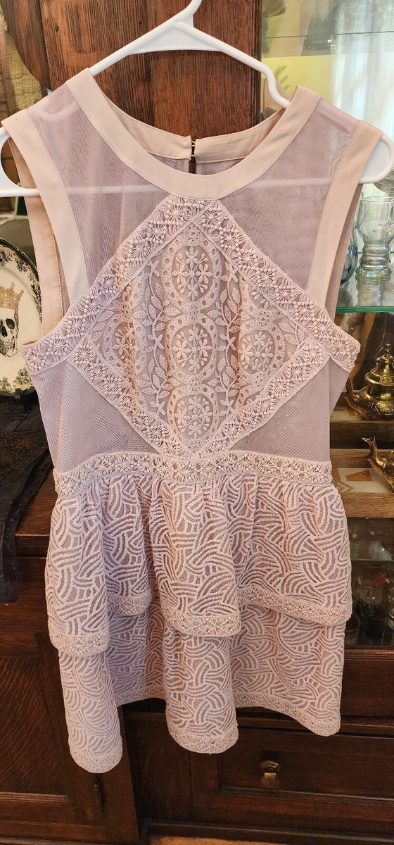 BCBG MaxAria Blush Lace Cocktail Dress | eBay