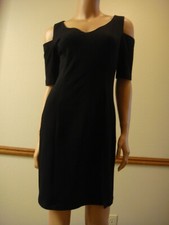 BOSTON PROPER sz 6 Little Black Dress with Shoulder Cutouts