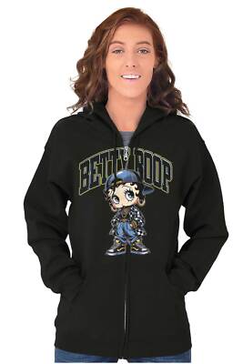 Cool Betty Boop Retro Cartoon Urban Chola Womens Zip Hooded