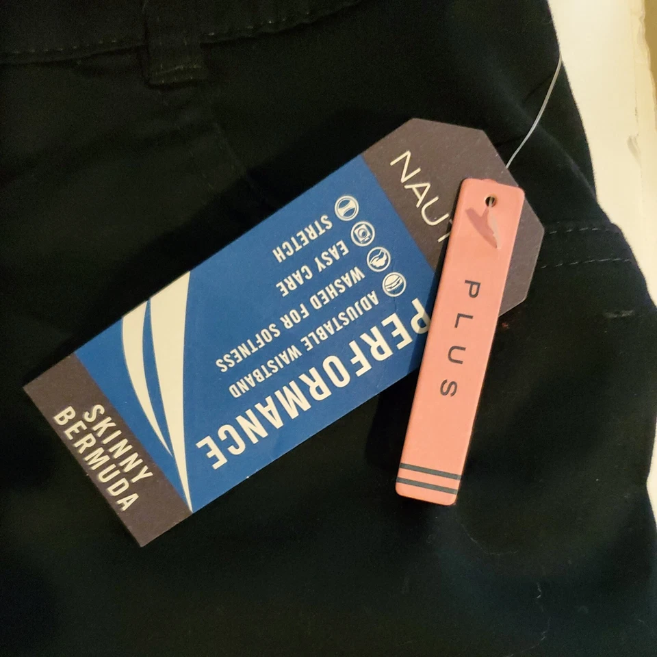 Bermudas ajustadas caqui para niña Nautica uniforme pantalones cortos talla 18,5 + N1 Foto 2 de 4