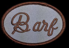 SPACEBALLS MOVIE BARF JOHN CANDY EMBROIDERED IRON ON 3.0 INCH BARF MOG PATCH