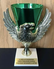 8" Cup Trophy - Free Engraving - Assembly Required