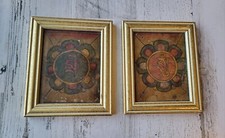 Framed Mongolian Tibetan Antique Thanka Thangka Tsakli Card Set