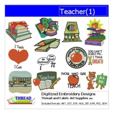 Embroidery Design Set - Teacher(1) - 13 Designs - 9 Formats - USB Stick