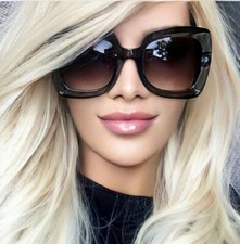 70's Retro Black Square MOD OMG 3D Bohemian Oversized Big Fashion Sunglasses XL