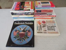 BIG Lot (45) Vintage SEWING NEEDLEPOINT NEEDLEWORK STITCH STITCHING FABRIC Books