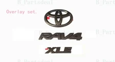 3PCS set RAV4 XLE Matte Black Emblem Overlay Badge Fit 2019-2023 TOYOTA Rav4 XLE