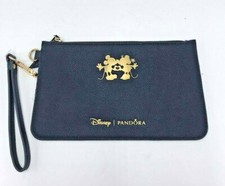 New Disney Pandora Mickey Minnie Kissing Silhouette Navy Cosmetic Clutch Bag