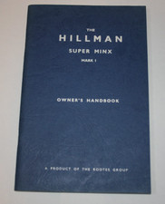 Hillman Super Minx Mk 1  1961-2 Original UK Handbook