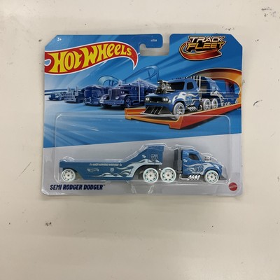 2024 HTF Hot Wheels Track Fleet 1:64 Blue Semi Rodger Dodger