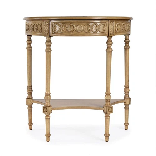 Butler Specialty Company Danelle 30" Demilune Wood Console Table - Beige - Picture 4 of 7