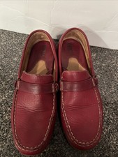 Women  s Born Red Leather Mules Slides Loafers SZ.10 Great Shape