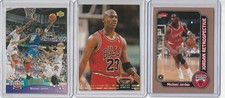 Chicago Bulls Hall of Fame Michael Jordan Fleer, Topps & Upper Deck 3-Card Lot