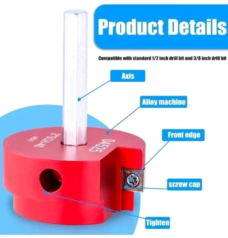 7PC PVC ABS Pipe Reamer Kit - 3/4", 1", 1-1/4", 1-1/2", 2", 3", and 4" Set - Image 3 of 4
