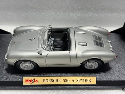 MAISTO SPECIAL EDITION 1/18 PORSCHE 550 A SPYDER SILVER W/ BLACK