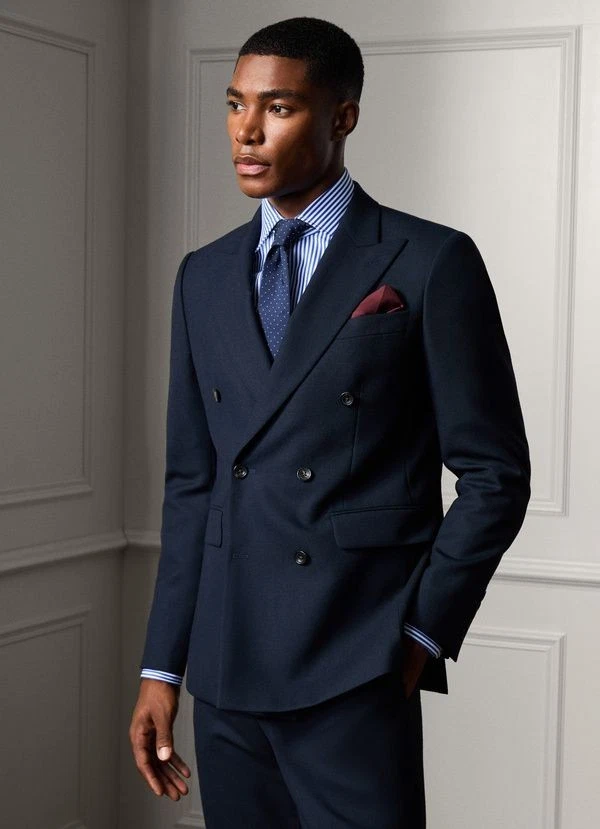 Männer Anzug Slim Fit 2 Teile für Hochzeit Business Gipfel Lapel Anzüge Hose - Bild 2 von 4