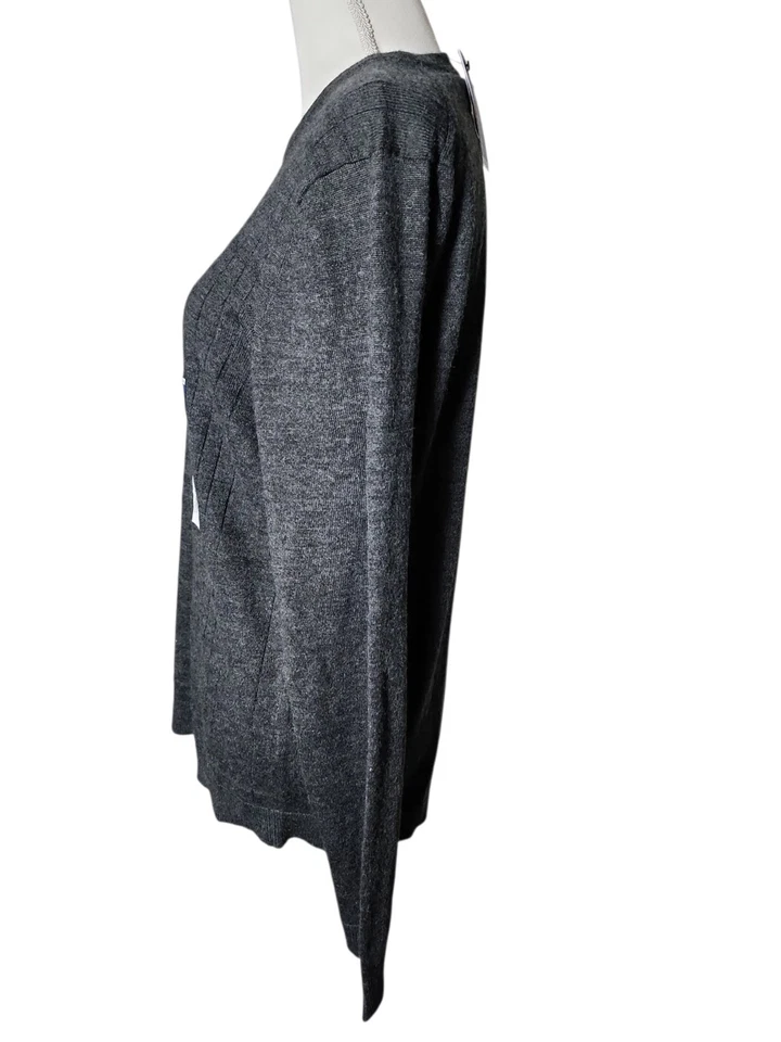 Apt.9 Mens Charcoal Merino Blend Crewneck Sweater Nwt Size Medium - Image 2 of 4