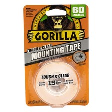 Gorilla Tough  Clear; Double Sided Mounting Tape; Weatherproof; 1" x 60"; Clear