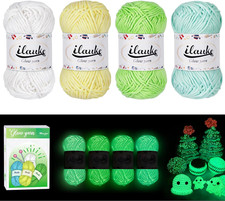 Glow in the Dark Yarn 4X50G, Crochet Yarn, Luminous Yarn, Polyester Knitting Yar
