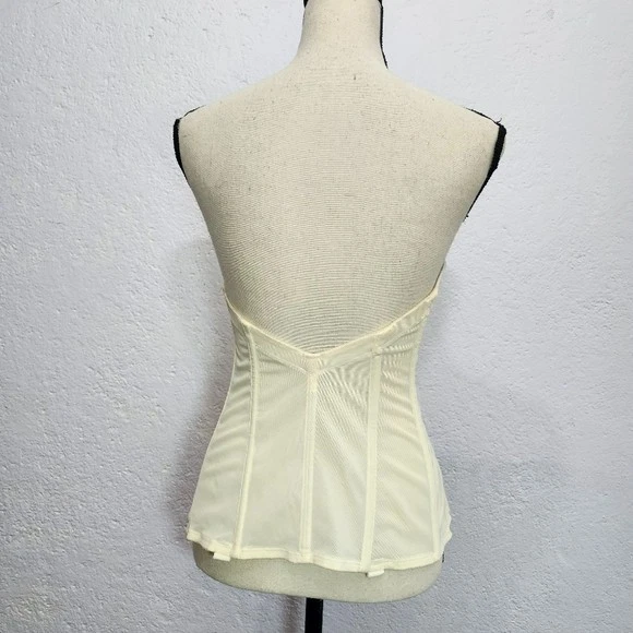Top corsé vintage de encaje crema marfil Foto 2 de 4