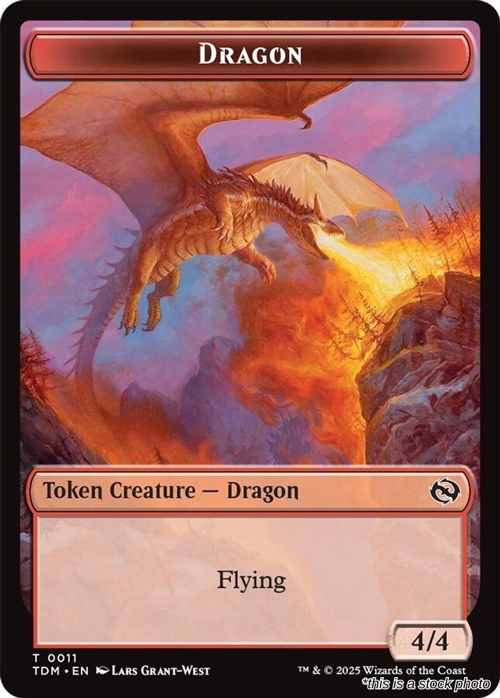 Dragon (0011) // Warrior Double-Sided Token TDM 11 // 13 MTG T EN NM