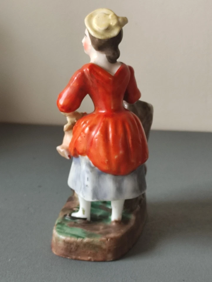 ENCRIER porcelaine de Paris Vase personnage costume fontaine XIXème SOLIFLORE - Photo 4/4