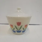 Vintage Fire King Tulip Grease Jar with Lid 1950’s Rare