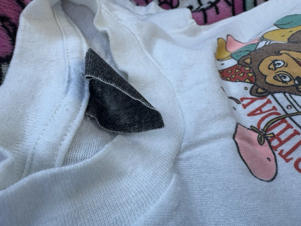 Camisa de pizza ShowBiz 1987 vintage etiqueta descolorida mejor 2-3t Foto 2 de 2