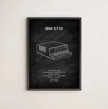 IBM 5110 Computer Blueprint Poster – Retro Tech Wall Art