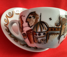 IPA ITALY FACES & ARCHITECTURAL ELEMENTS ART COLLECTION MILANO CUP & SAUCER RARE