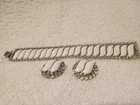Vintage Weiss Signed Faux Diamond & Milkglass Bracelet & Clip On Earrings Set