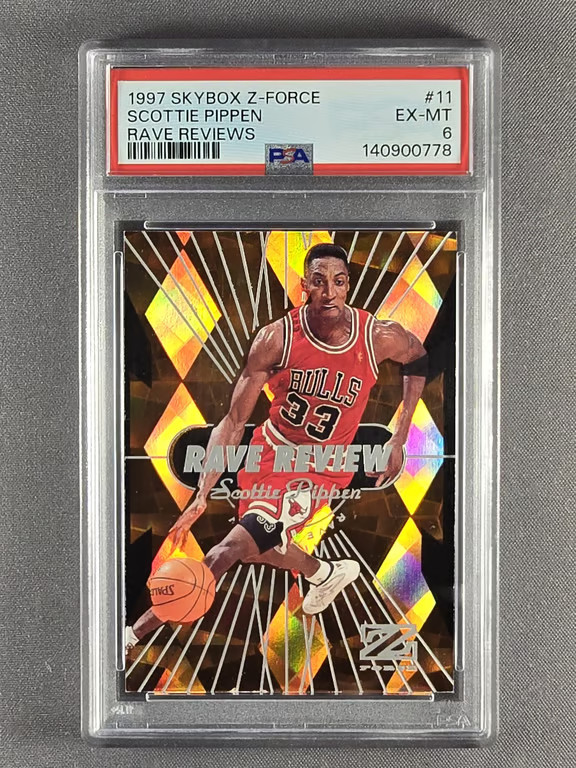 1997 Skybox Z-Force Rave Reviews #11 Scottie Pippen Chicago Bulls PSA 6