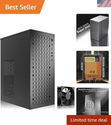 Compact High Airflow Mini Tower Case for Micro ATX & Mini ITX Systems - Black