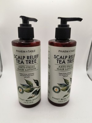 2 PACK of Pharm to Table Scalp Relief Tea Tree Anti Frizz Hair Lotion 8oz ea