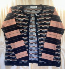 Vintage Doncaster Extrafine Merino Wool Multicolor Long Sleeve Cardigan