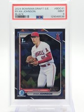 RYAN JOHNSON 2024 BOWMAN DRAFT CHROME 1ST SAPPHIRE BLACK /10 #BDC41 PSA 9 Q6972