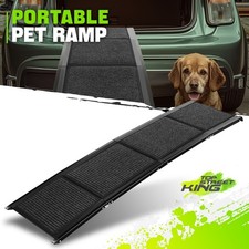 66.9 x 17.3in 150lbs Max  Foldable Lightweight Black Pet Ramp Dog Stair Pet Step