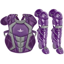 All-Star System7 Axis NOCSAE Intermediate Baseball Catcher's Gear Set - Purple
