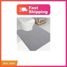 Smiry U Shaped Toilet Rug, Grey 24" x 20"