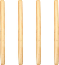 4 PIEZAS Mango de Pala de Madera de Repuesto Madera de Fresno Macizo Mango Recto - Mano de Madera